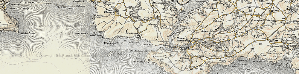 Old map of Wembury in 1899-1900