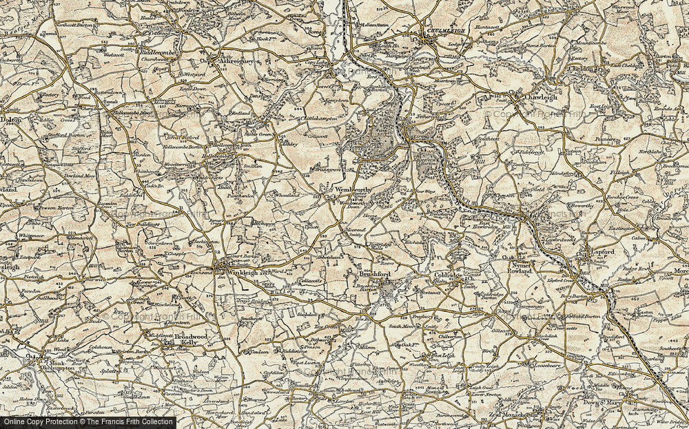 Old Map of Historic Map covering Abbotsham in 1899-1900