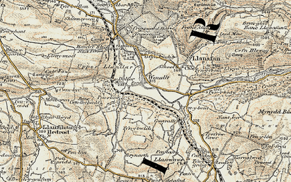 Old map of Wenallt in 1901-1903