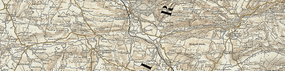 Old map of Brynarth in 1901-1903