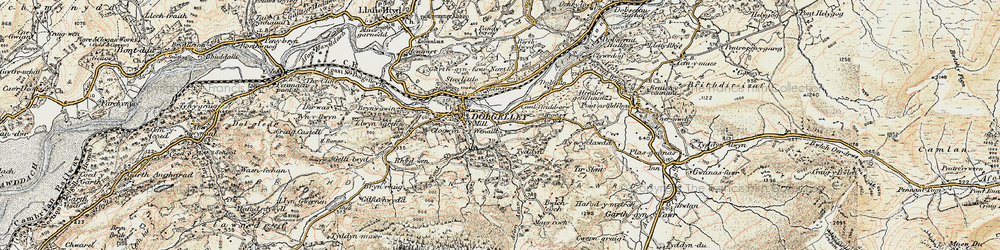 Old map of Afon Arran in 1902-1903