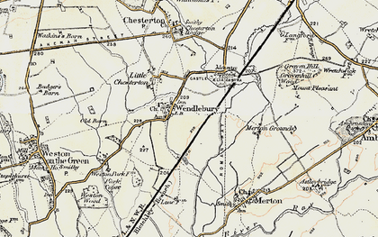 Old map of Wendlebury in 1898-1899