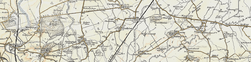 Old map of Wendlebury in 1898-1899