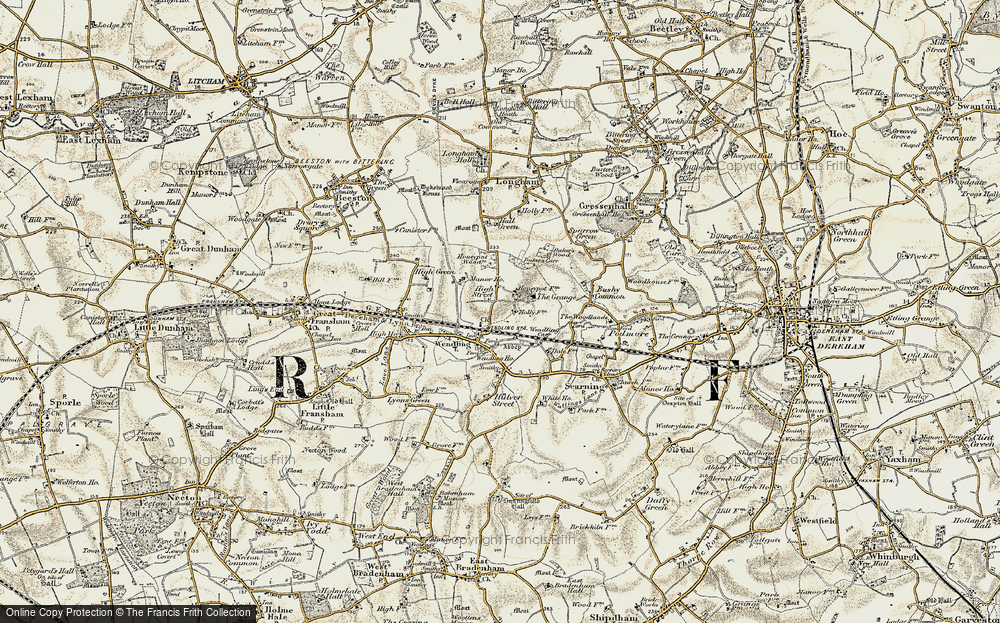 Old Map of Wendling, 1901-1902 in 1901-1902