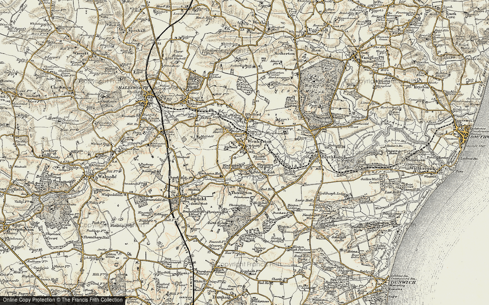 Old Map of Wenhaston, 1901-1902 in 1901-1902