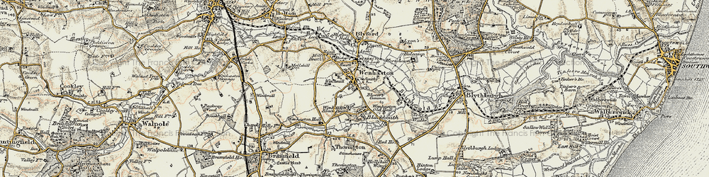 Old map of Blower's Common in 1901-1902