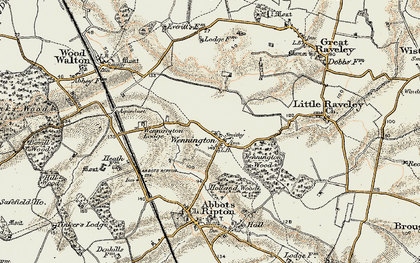 Old map of Wennington in 1901