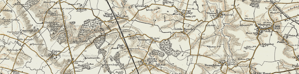 Old map of Wennington in 1901