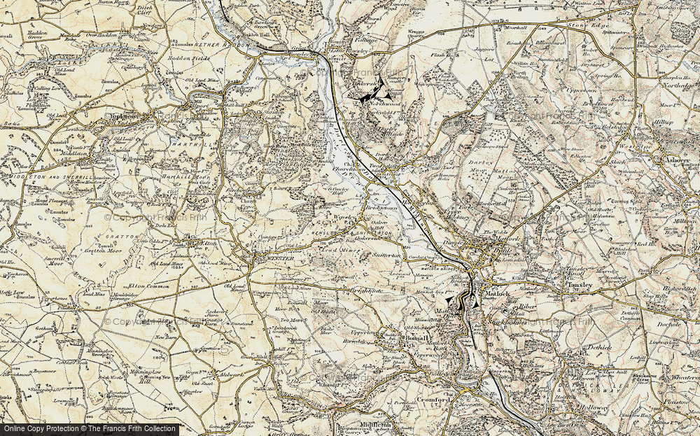 Old Map of Wensley, 1902-1903 in 1902-1903