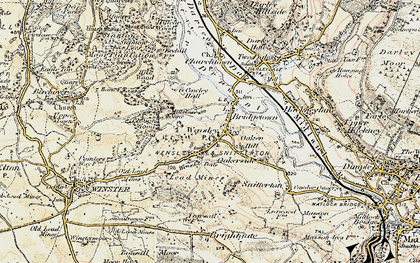 Old map of Wensley in 1902-1903