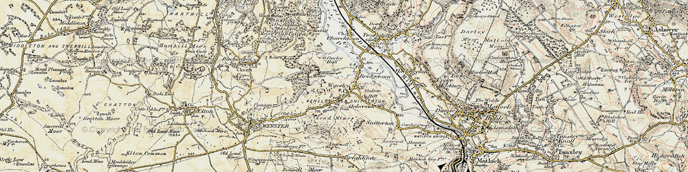 Old map of Wensley in 1902-1903