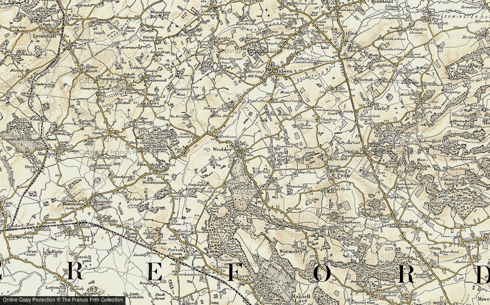 Old Map of Weobley, 1900-1901 in 1900-1901