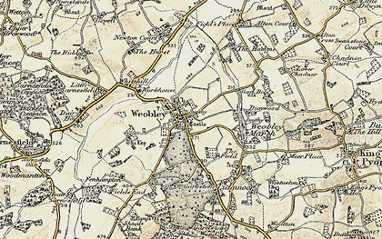 Old map of Weobley in 1900-1901