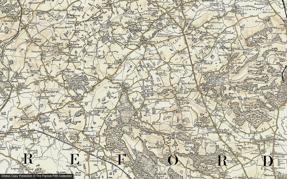 Old Map of Weobley Marsh, 1900-1901 in 1900-1901