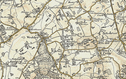 Old map of Weobley Marsh in 1900-1901