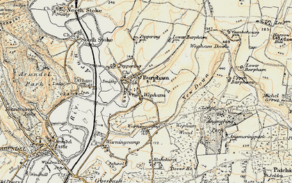 Old map of Wepham in 1897-1899