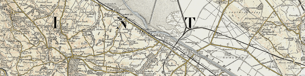 Old map of Wepre in 1902-1903