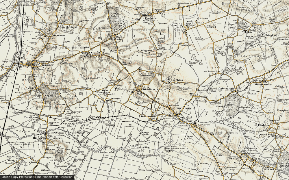 Old Map of Wereham, 1901-1902 in 1901-1902