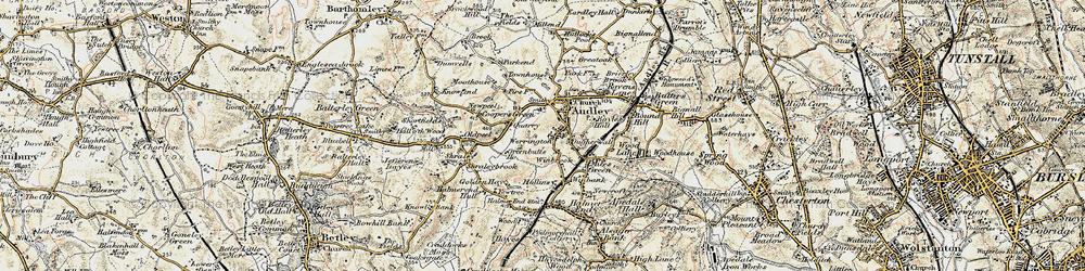 Old map of Wereton in 1902