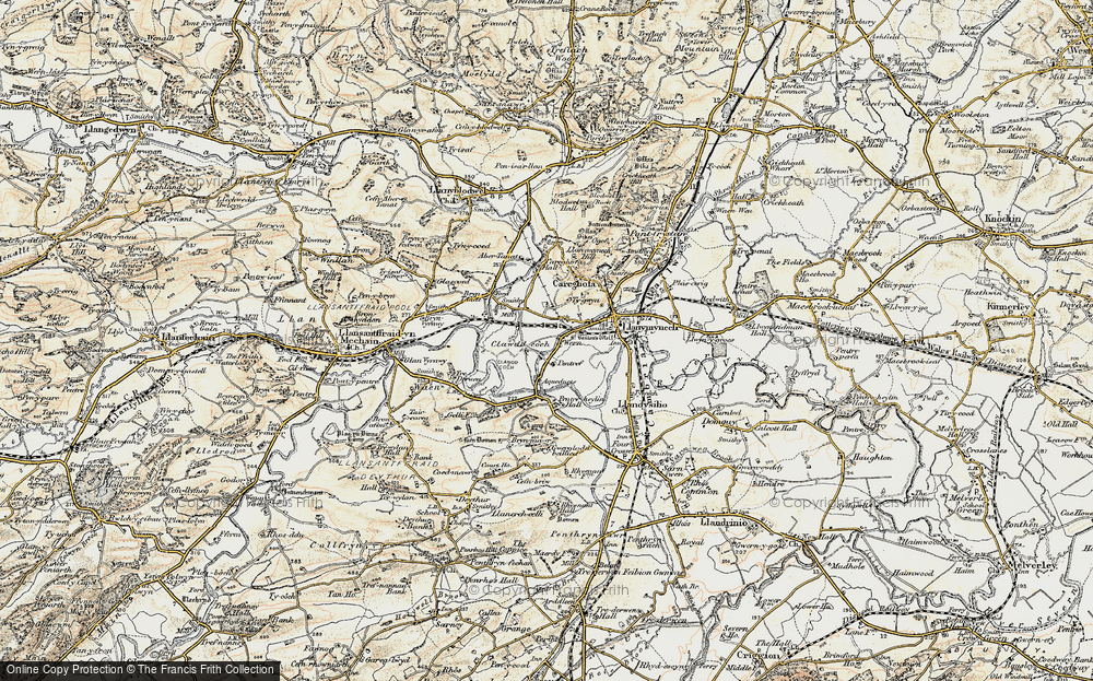 Old Map of Historic Map covering Aber Tanat in 1902-1903
