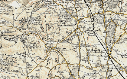 Old map of Wern in 1902-1903