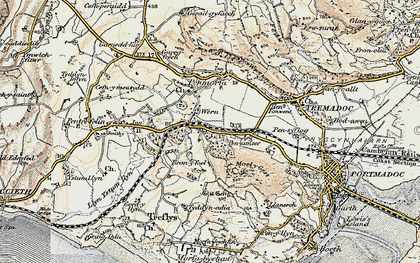 Old map of Wern in 1903