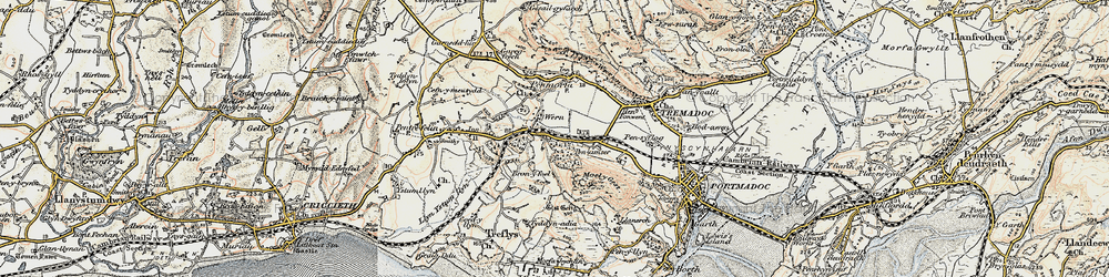 Old map of Wern in 1903