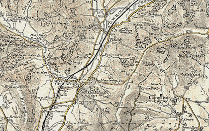 Old map of Wern-Gifford in 1899-1900