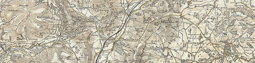 Old map of Cefn-Campstone in 1899-1900