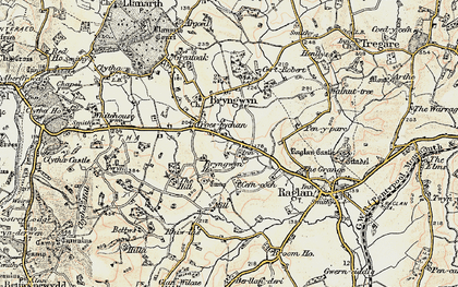 Old map of Bryngwyn Manor in 1899-1900