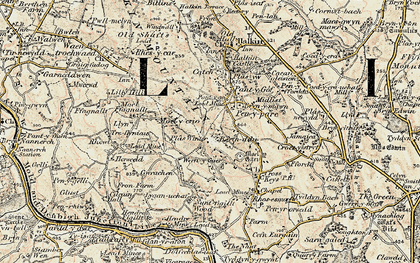 Old map of Wern-y-gaer in 1902-1903