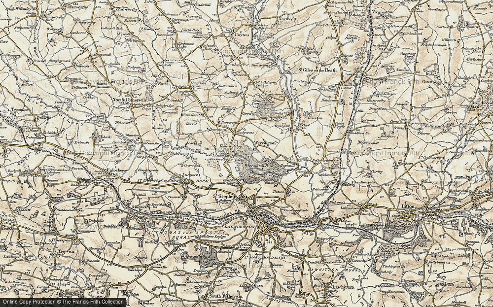 Old Map of Werrington, 1900 in 1900