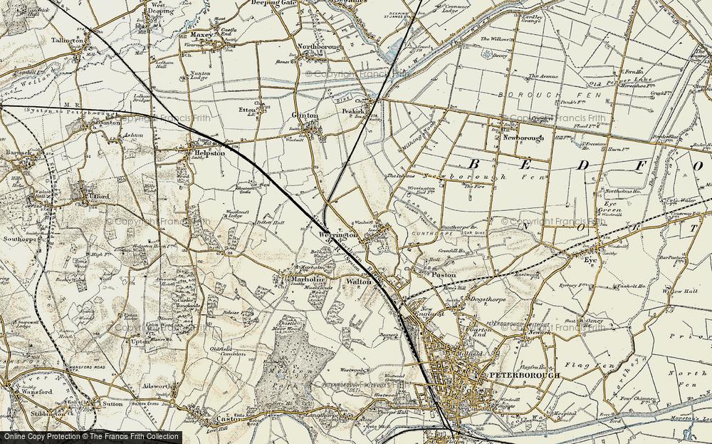 Old Map of Werrington, 1901-1902 in 1901-1902