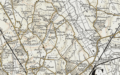 Old map of Wervin in 1902-1903