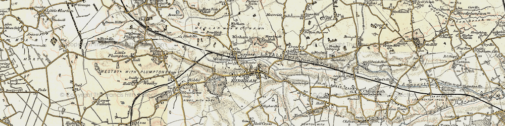 Old map of Wesham in 1903