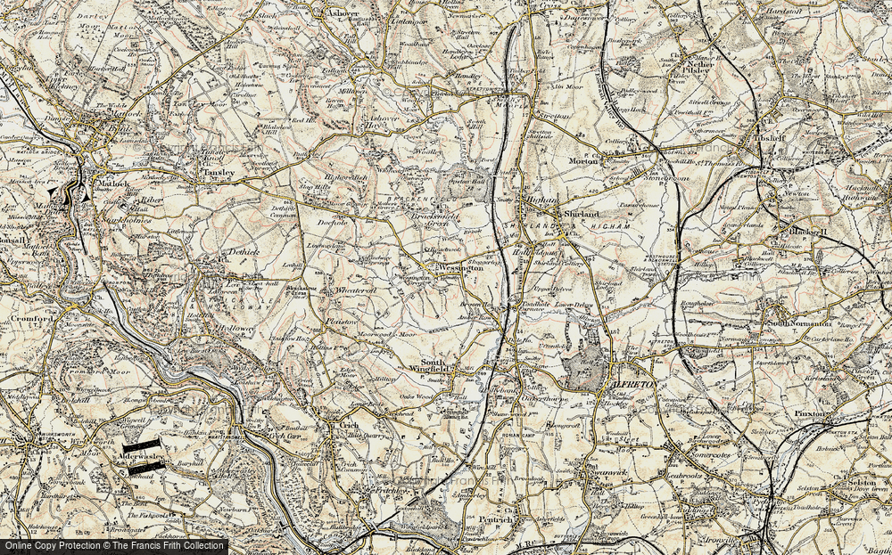 Old Map of Wessington, 1902-1903 in 1902-1903