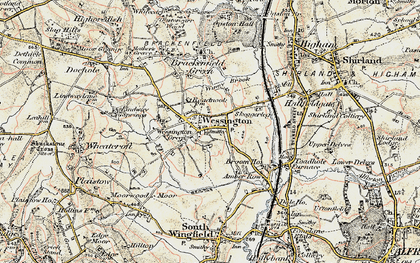 Old map of Wessington in 1902-1903
