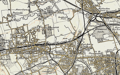 Old map of West Acton in 1897-1909