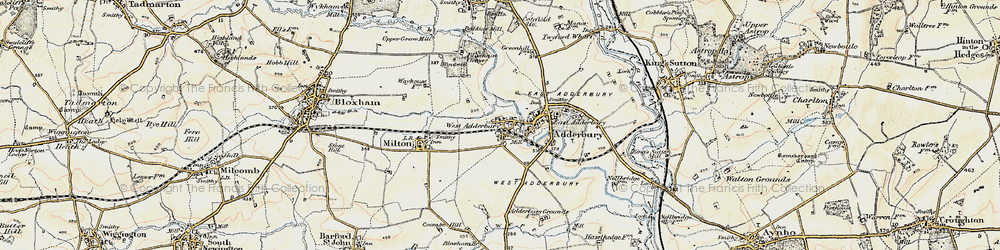 Old map of West Adderbury in 1898-1901