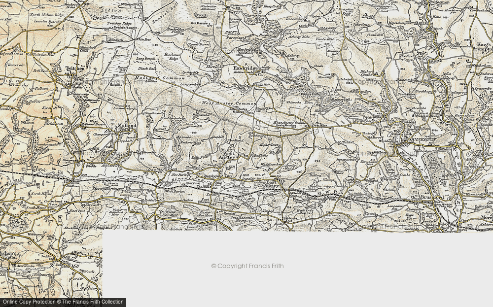 Old Map of West Anstey, 1900 in 1900