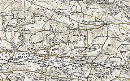 Old map of West Anstey in 1900