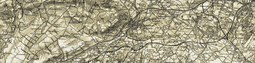 Old map of Levern Water in 1905