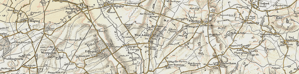 Old map of West Ashby in 1902-1903
