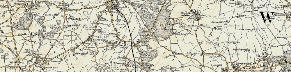 Old map of Biss Wood in 1898-1899