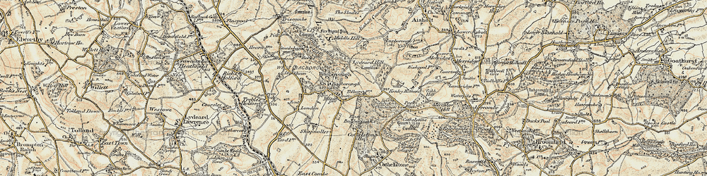 Old map of West Bagborough in 1898-1900