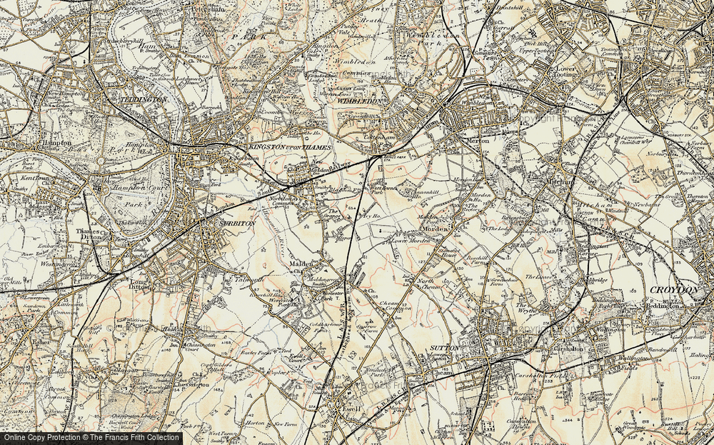 Old Map of West Barnes, 1897-1909 in 1897-1909