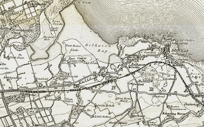 Old map of Belhaven Bay in 1901-1906