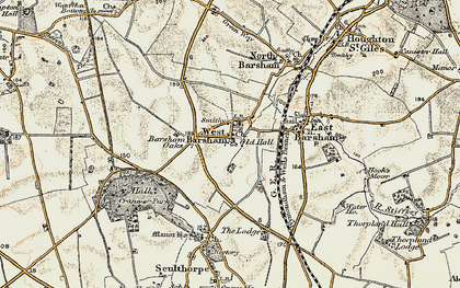 Old map of West Barsham in 1901-1902