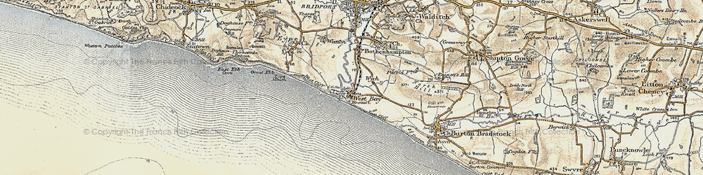 Old map of West Bay in 1899