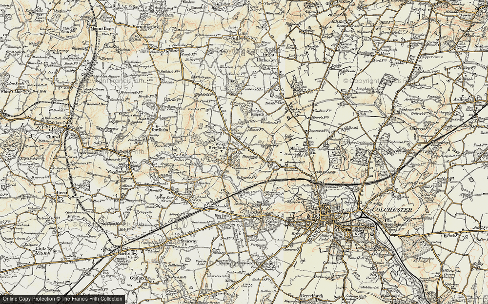 Old Map of West Bergholt, 1898-1899 in 1898-1899